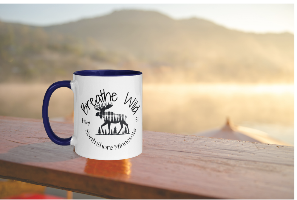 Up North MN Coffee Mug, Hwy 61 Northshore Moose Cup