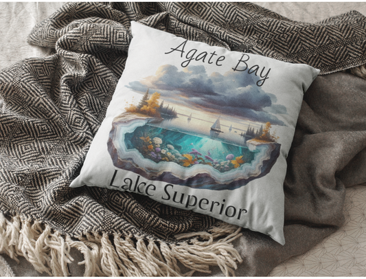 Agate Bay Minnesota Gift, Lake Superior Throw Pillow