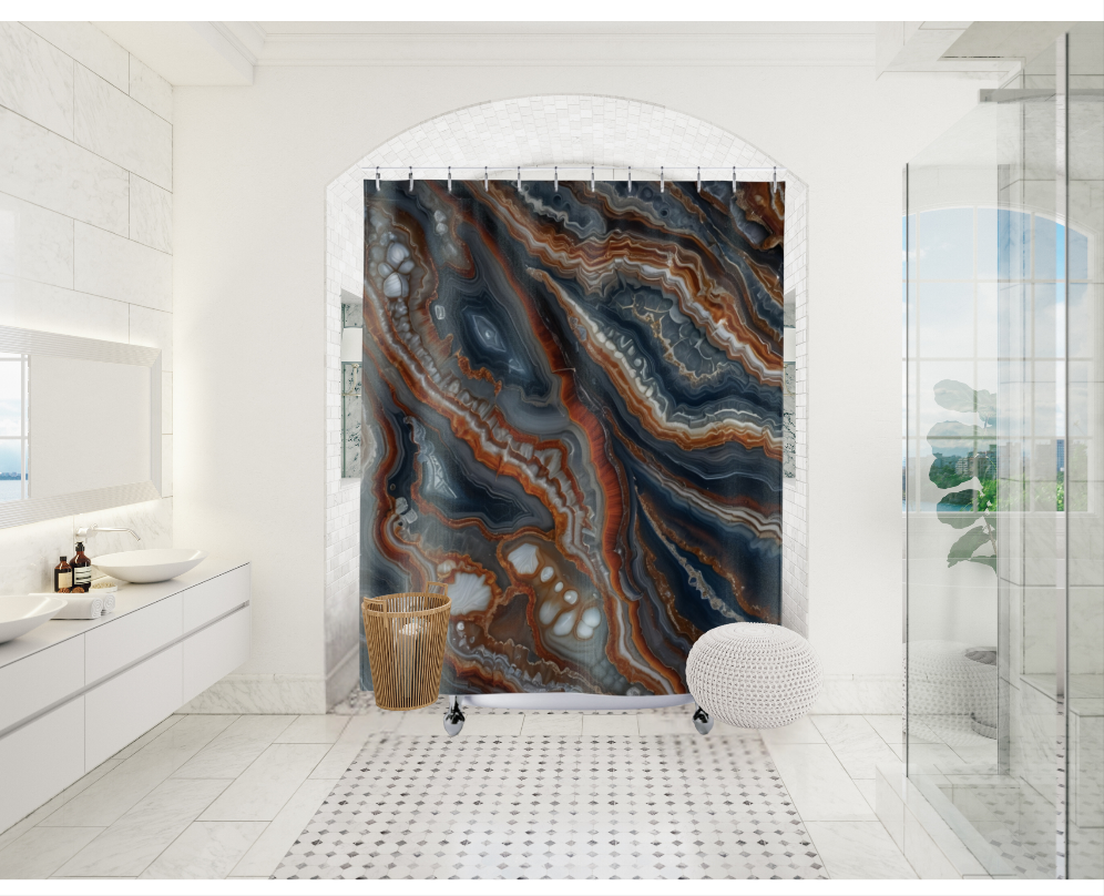 Agate Shower Curtain - Lake Superior Bathroom