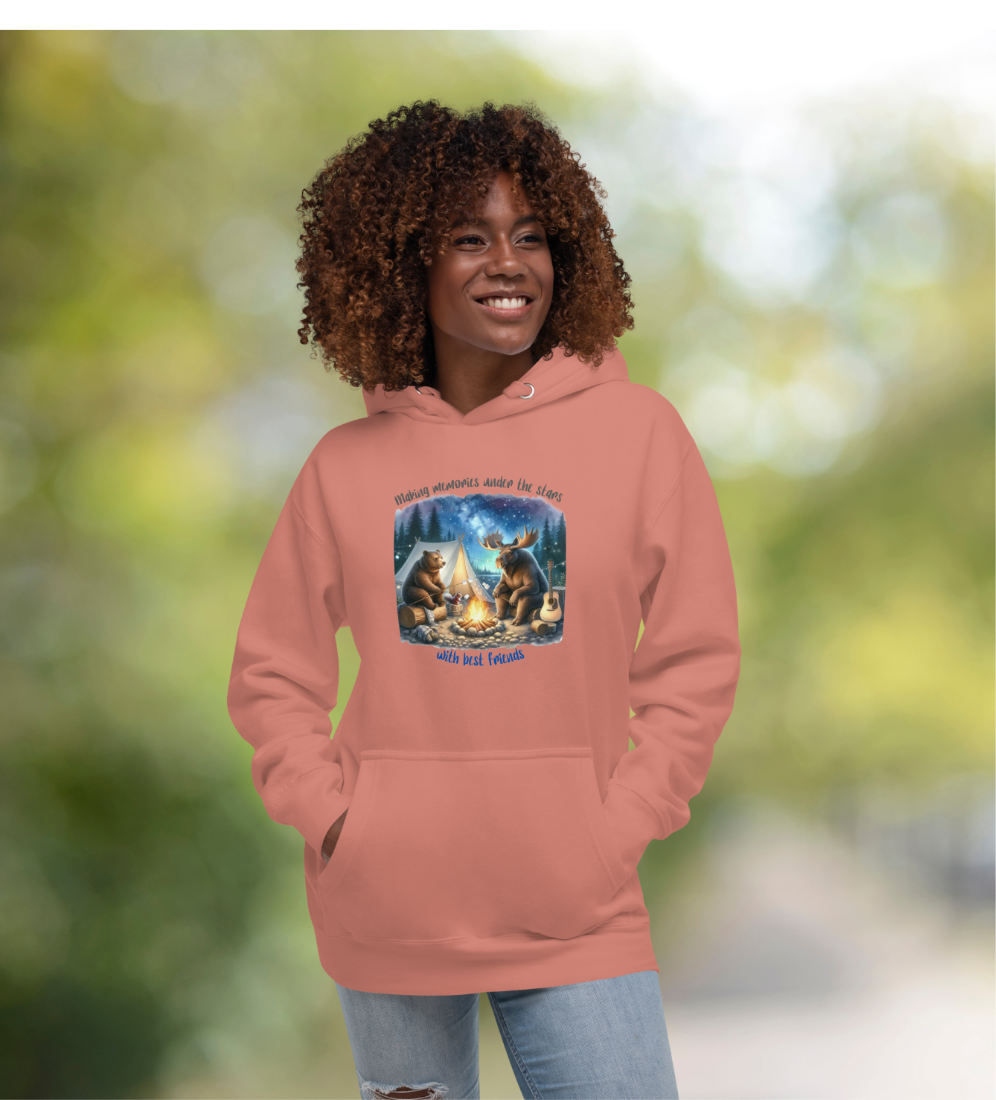 Making Memories Camping Hoodie, Friends around Campfire Sweatshirt
