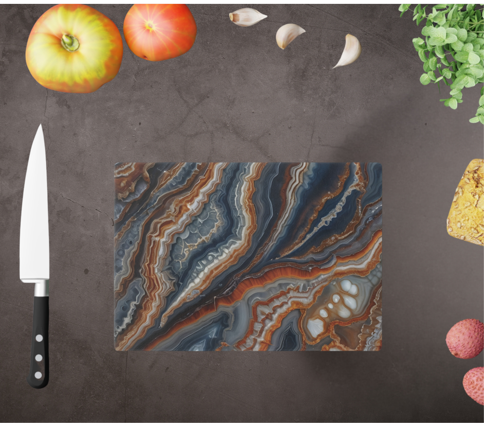 Agate Design Tempered Glass Cutting Board - Lake Superior Love
