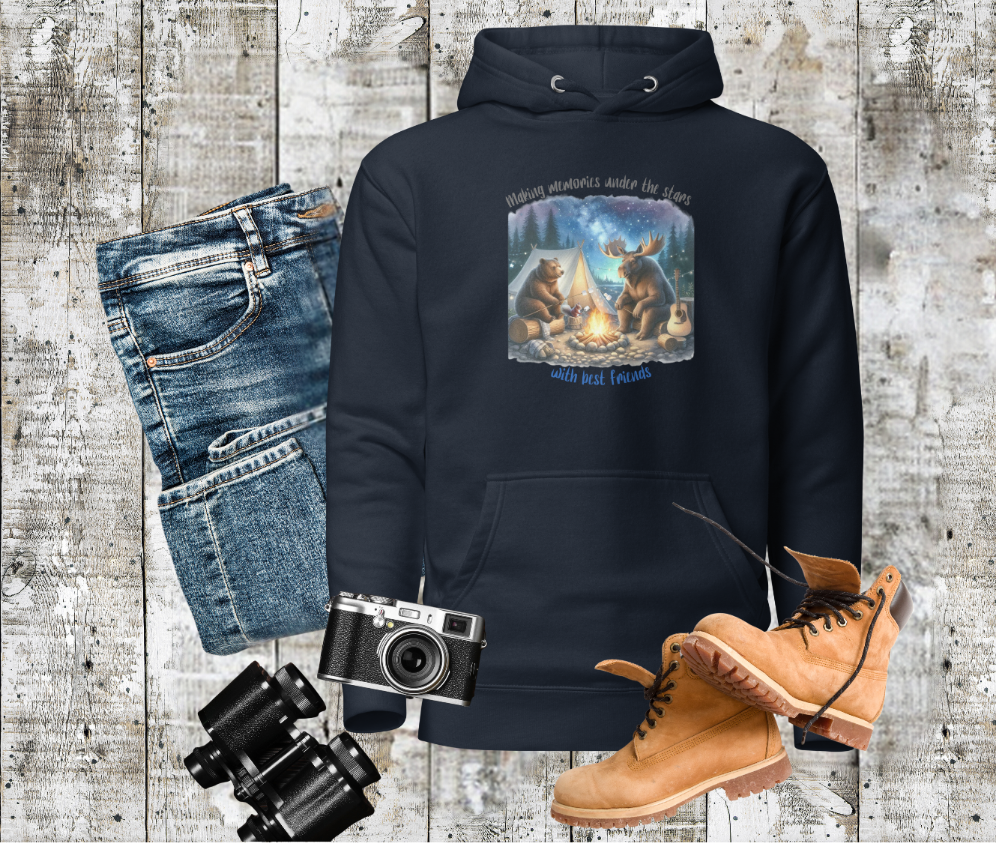 Making Memories Camping Hoodie, Friends around Campfire Sweatshirt