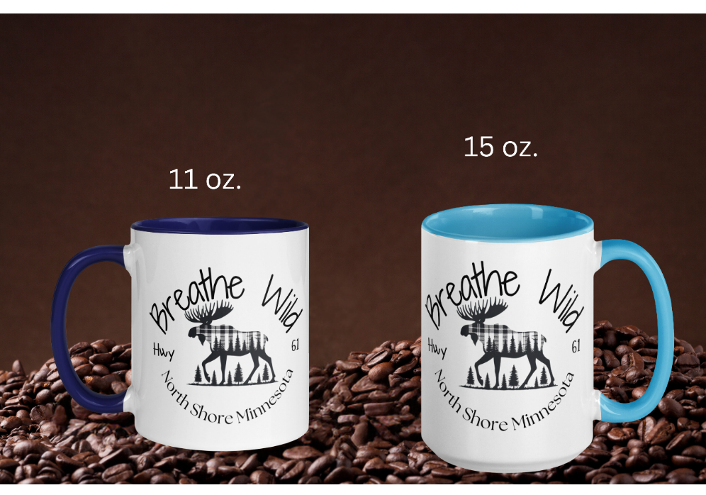 Up North MN Coffee Mug, Hwy 61 Northshore Moose Cup