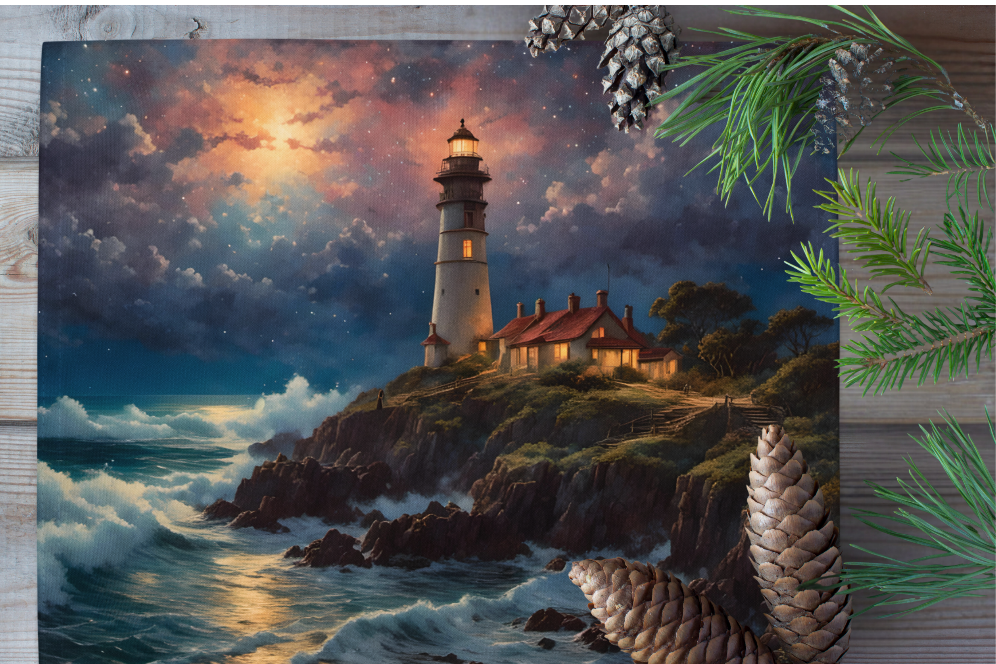 Beautiful Nautical Lighthouse Placemat Set, Lake Lovers Gift