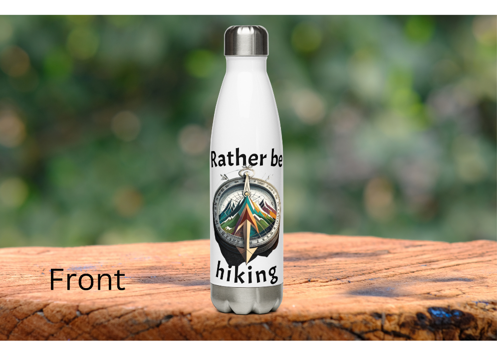 Rather Be Hiking Stainless Steel Water Bottle, Outdoor Hydration Flask