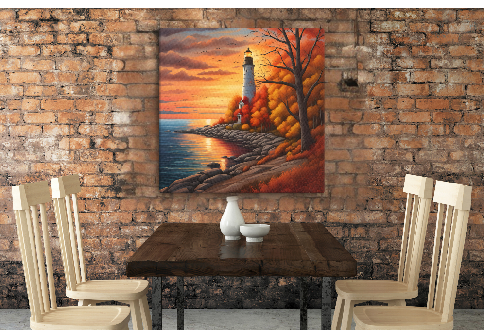 Serene Lighthouse Canvas Art - Nautical Home Decor