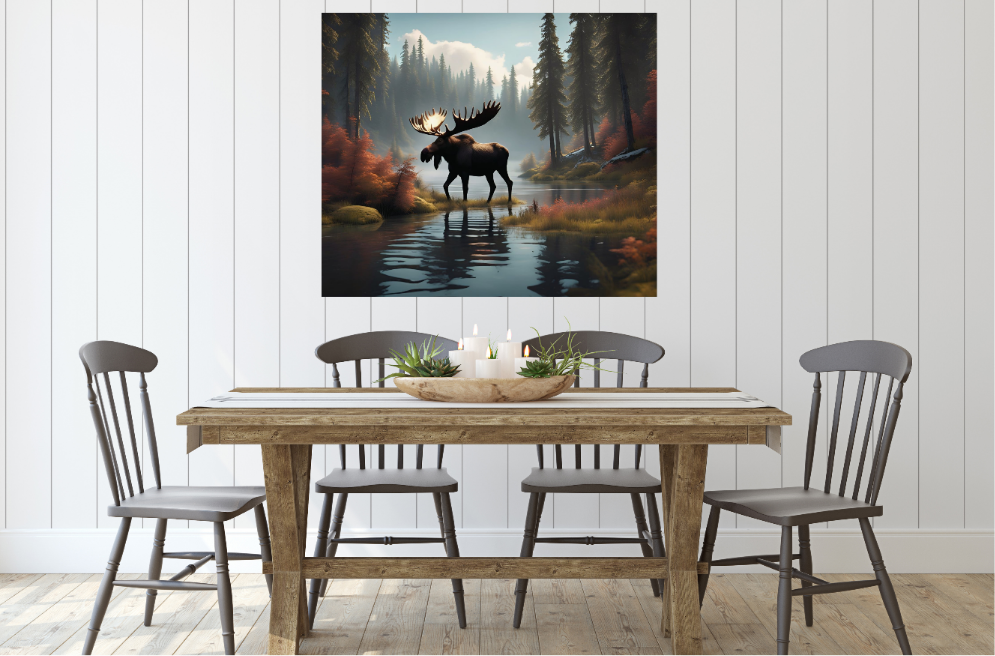 Beautiful Moose Poster, Wilderness Home Wall Artwork