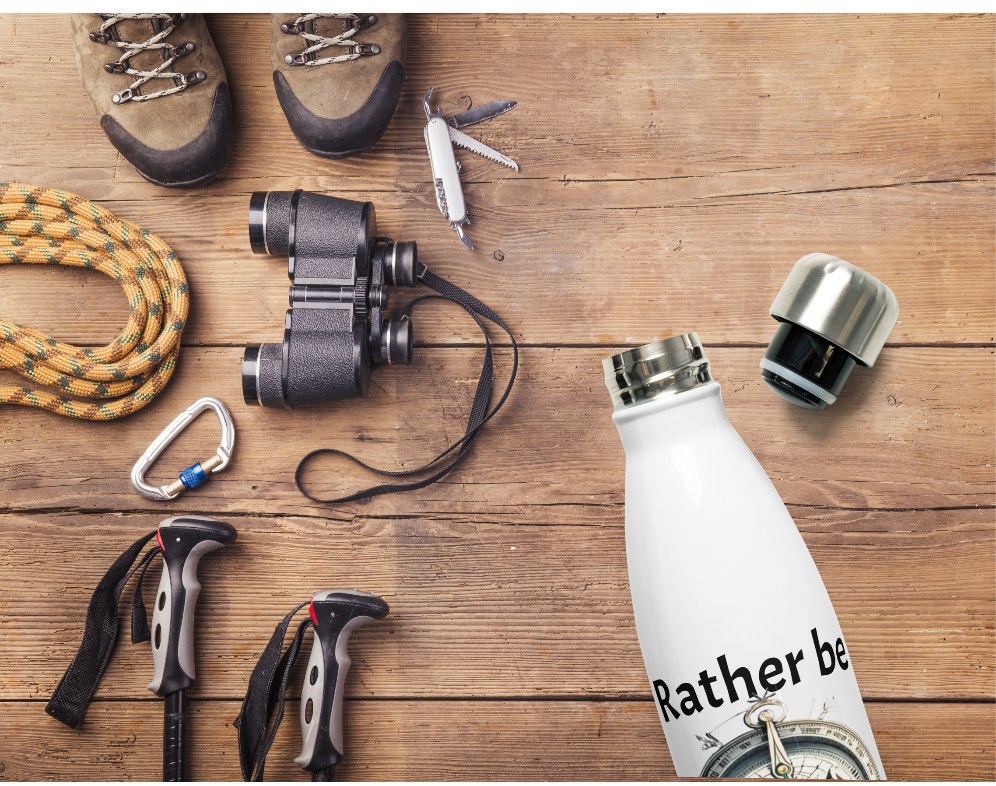 Rather Be Hiking Stainless Steel Water Bottle, Outdoor Hydration Flask
