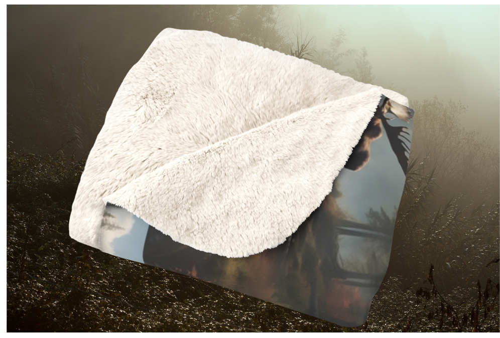 Moose in the Woods,Sherpa Fleece Blanket