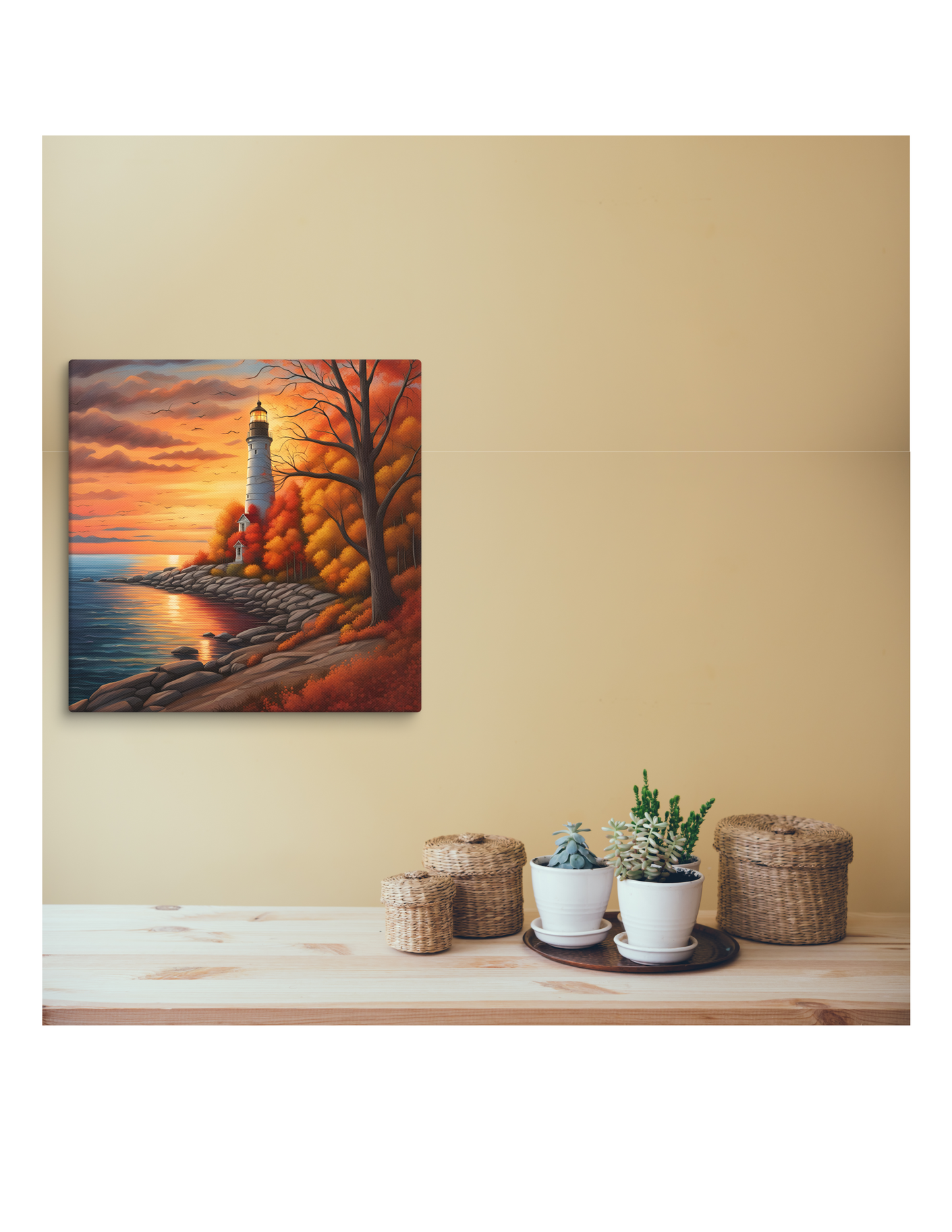 Serene Lighthouse Canvas Art - Nautical Home Decor