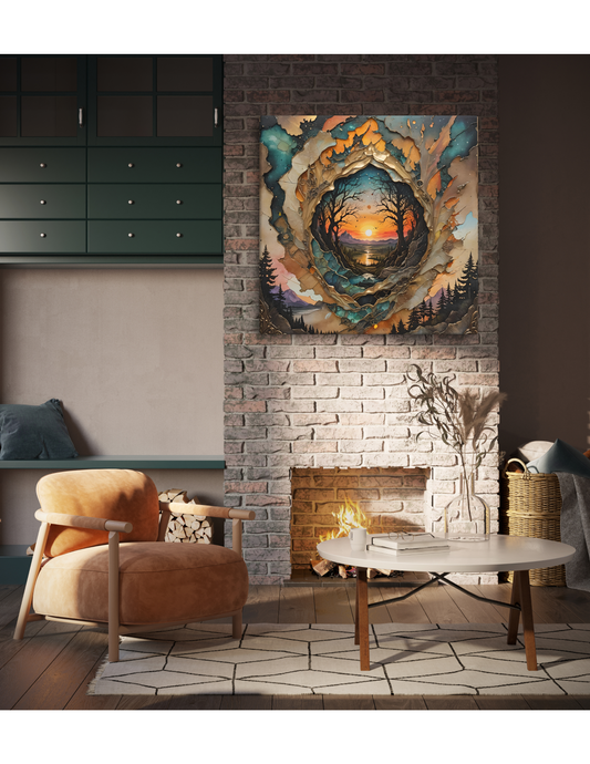 Nature Scene Sunset Canvas, Beautiful Portal Wall Art