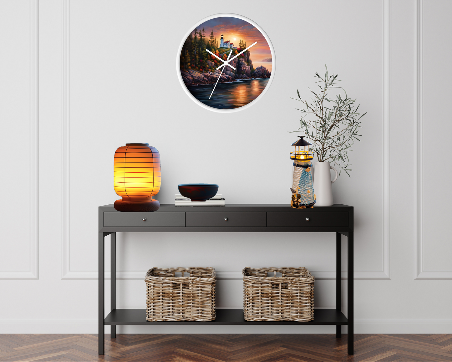 Split Rock Lighthouse Wall Clock, Beautiful Minnesota Northshore