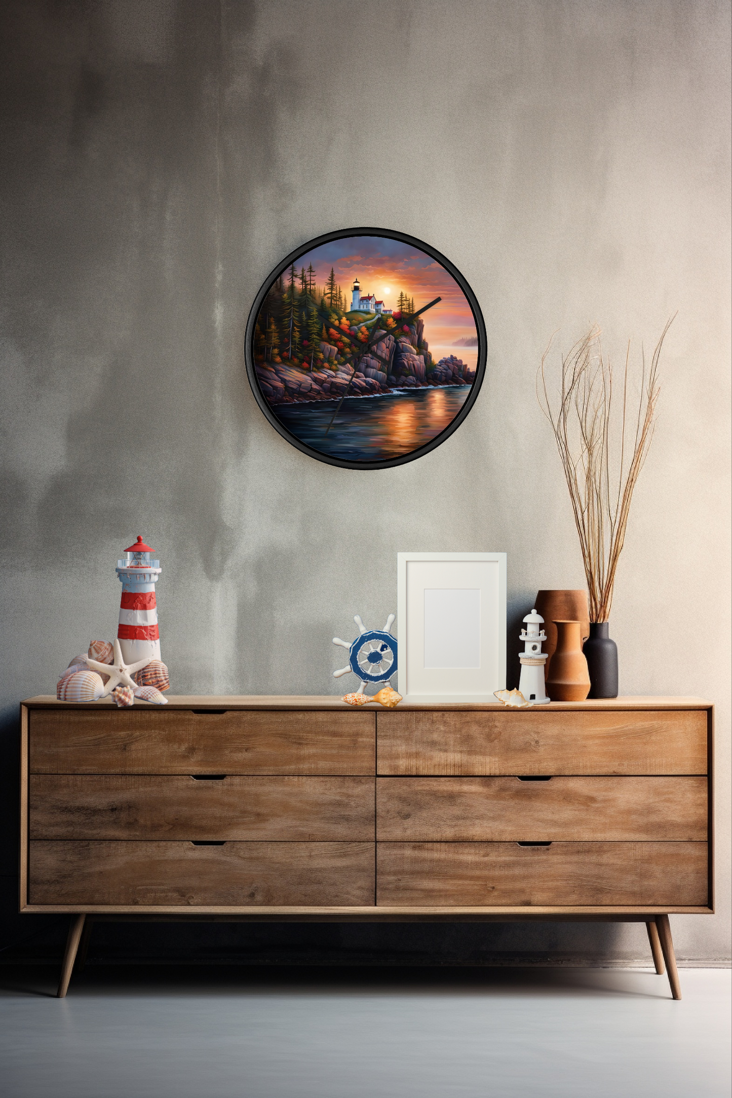 Split Rock Lighthouse Wall Clock, Beautiful Minnesota Northshore