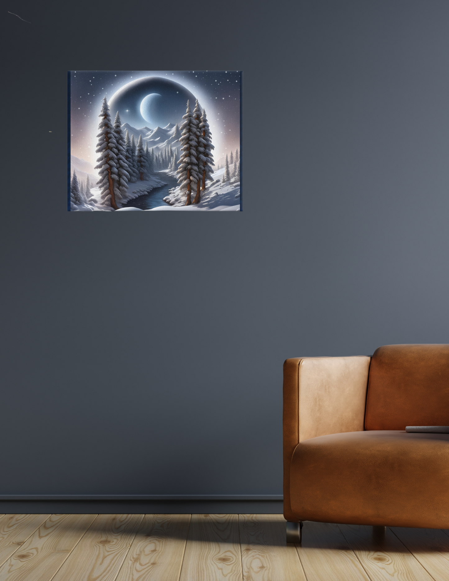Tranquil Winter Wonderland Canvas - Rustic Snowy Artwork