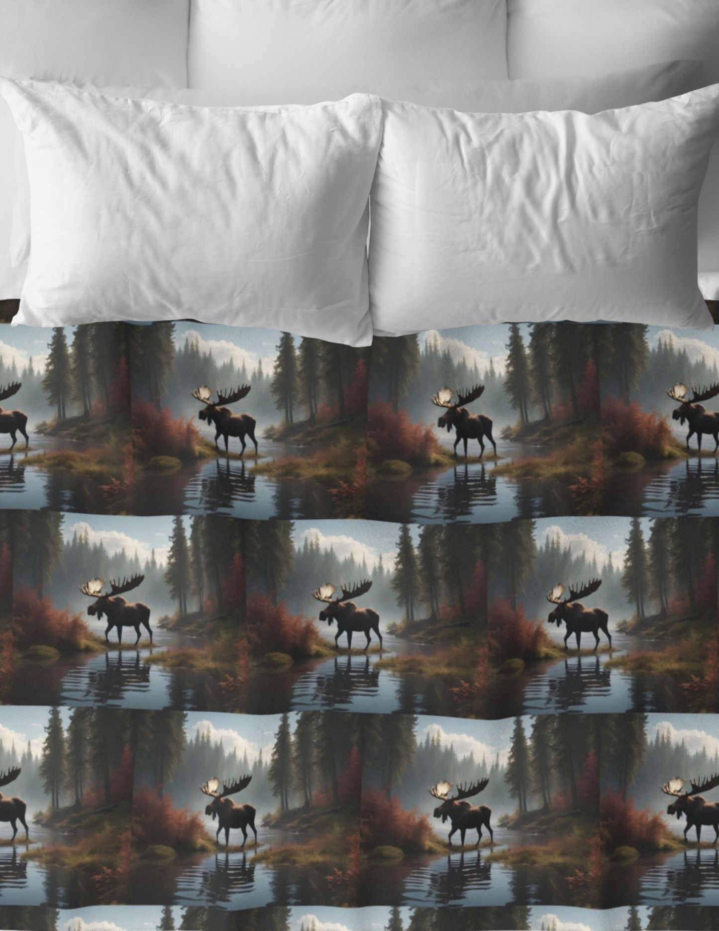 Moose in the Woods,Sherpa Fleece Blanket
