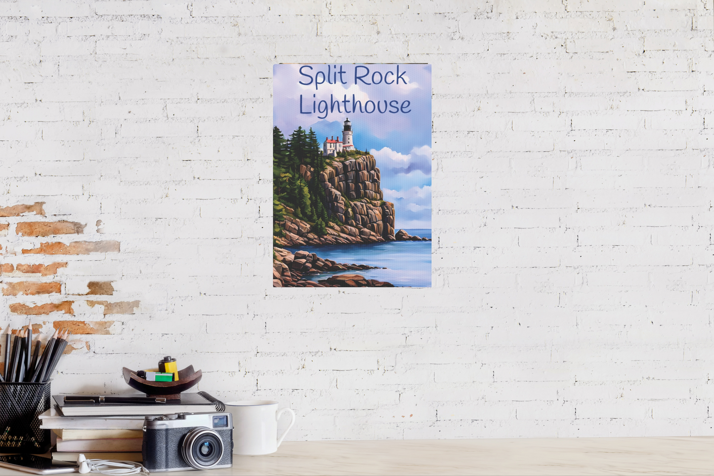Split Rock Lighthouse Photo Tile, Up North Minnesota Wall Decor