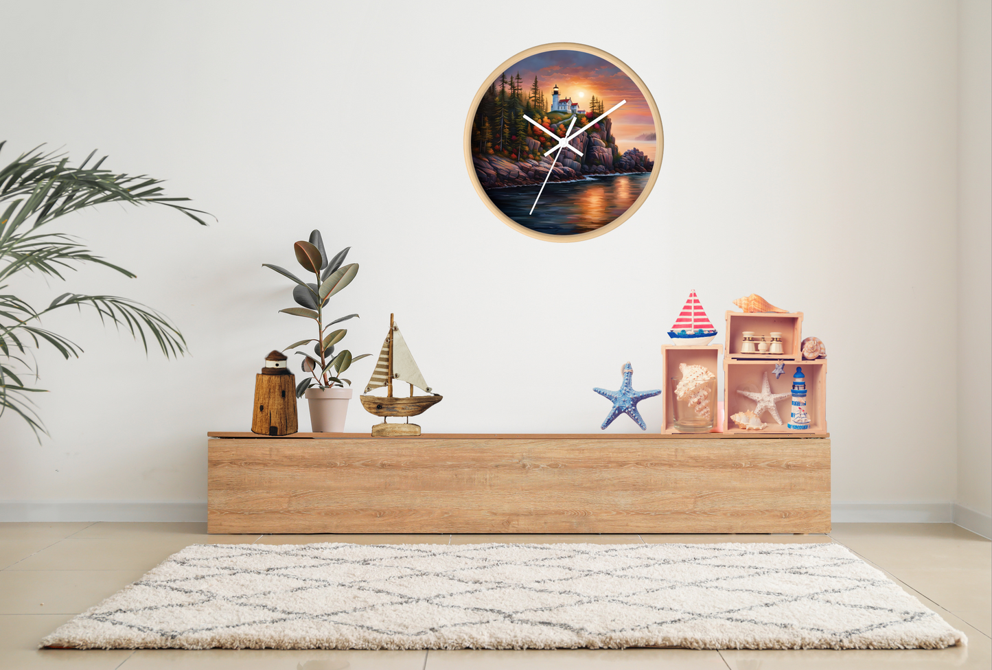 Split Rock Lighthouse Wall Clock, Beautiful Minnesota Northshore